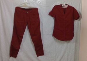 Collarless V Style Maroon  Shirt With Pant