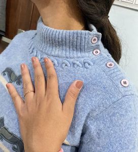 Blue Dachshund Turtleneck Sweater