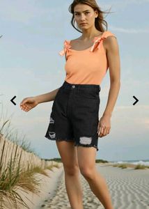 Distressed Denim Mini Skirt