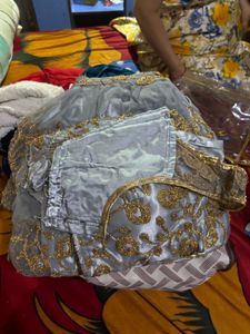 Grey Silver Colour Lehenga Duppata And Blouse