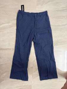 Navy Striped Trousers