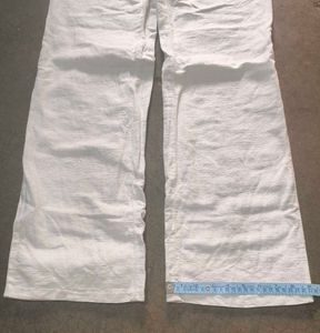 Vintage &#39;White Linen&#39; High-Waist Trousers