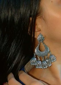 Gorgeous Oxidised Silver Dangle Earrings