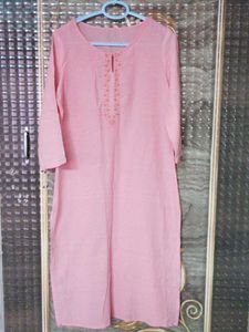 Peach Embroidered Kurti