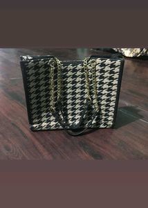 Houndstooth Chain Tote Bag