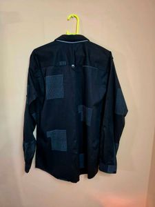 Black Shirt With Grey Patchwork (Long Sleeves)