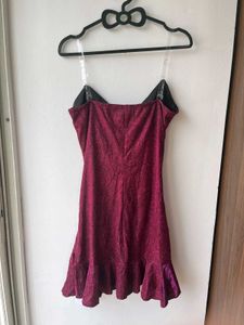 Burgundy Velvet Mini Dress