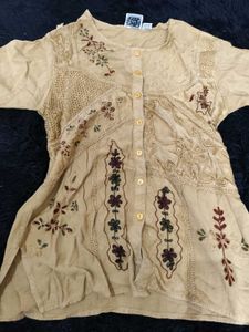 Hippie/boho Threadwork Detail Shirt