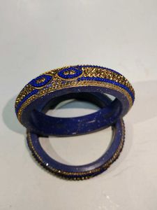 Blue Golden Lakh Bangles