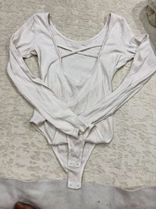 Scoop back ribbed bodysuit