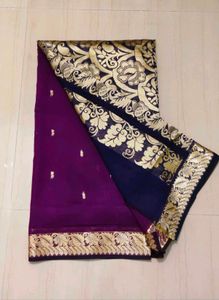 Elegant Purple & Gold Saree