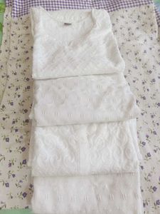White Embroidered Kurta Set of 4 combo
