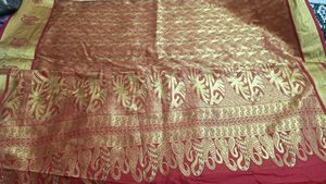 Wedding pattu saree with stiched blouse