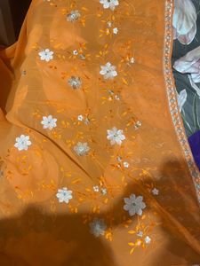 Pretty Colour Embroidered Saree