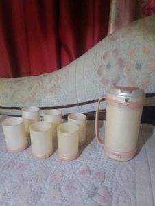 Jag and Glass Set Plastic New Condition