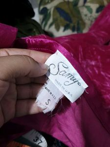 83010. Pink Velvet Wrap Dress