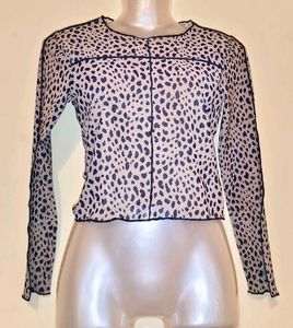 Size S Animal Print Sheer Top