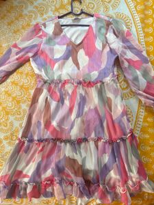 Colorful Print Mini Dress