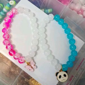 Beaded Charm Bracelets - Set of 2