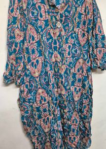 Paisley Print Button-Down Top