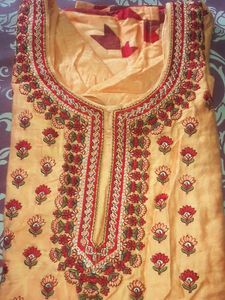 Light Orange Colour , Kurti ,1; readymade Knee-length