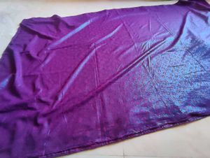 Purple Embellished Saree With Stitched Blouse