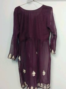 Embroidered Sheer Tunic Top