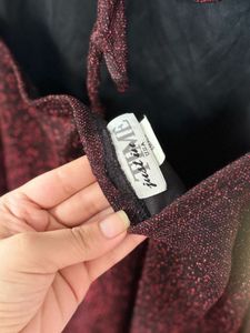 Maroon Backless Shimmer Dress
