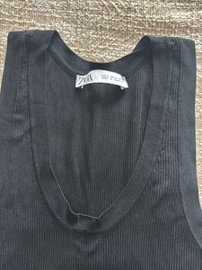 ZARA Ribbed Tank (Black)