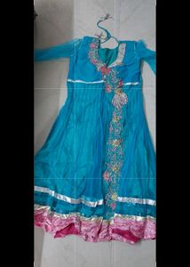 Blue anarkali suit
