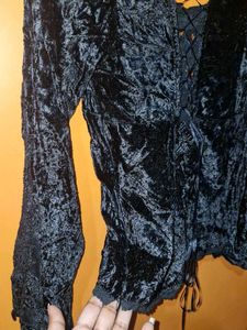 Black Velvet Corset Top