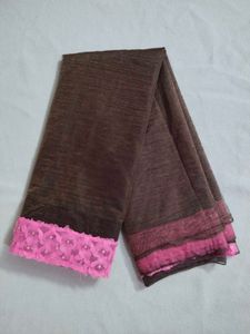 Olive &amp; Baby Pink Saree