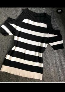Striped Cold Shoulder Top/Gingham Top