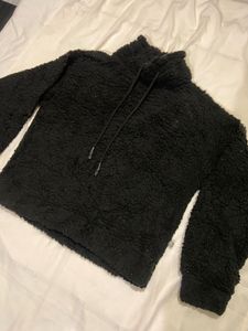 Black Fluffy Hoodie