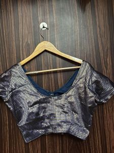 Blue Silk Blouse