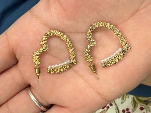 Golden Heart Shape Earrings