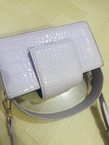 Lilac Croc Embossed Crossbody