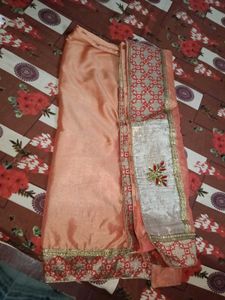 Peach saree