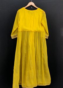 Women Yellow Kurti Set |  Length 47 Of Kurta
