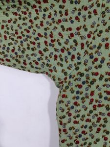 Olive Green Printed Dress (Women)