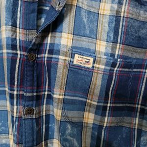 U.S. Polo Assn. Indigo Check Self Print Shirt
