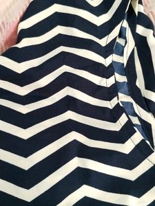 Navy Blue And Off White Zigzag Pattern Dress Or Long Top
