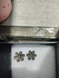 Oxidised Flower Studs