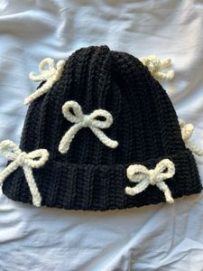 Crochet Beanie with Bows