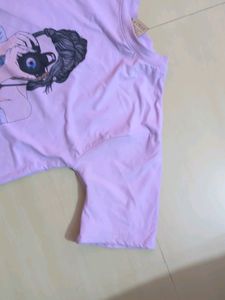 Purple Tshirt For Women On Jeans