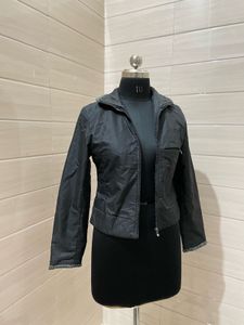 y2k vintage  fitted crop black jacket
