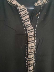 Elegant Black Kurta with a free scarf
