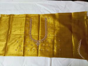 🤩🤩Beautiful Gold Shine Maggam Work Blouse Piece