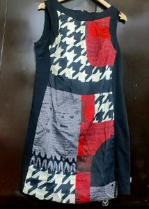 Black Dress Red & White Printed For 36 Bust