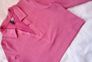 H&amp;m Pink Collared Top 💓